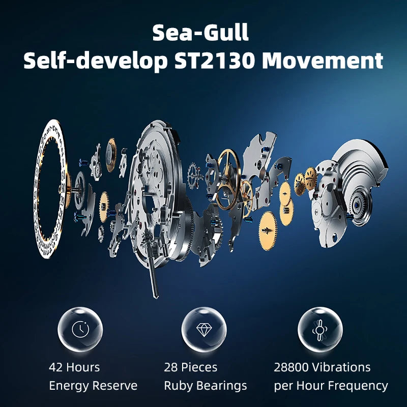 Seagull Deep Ocean Professional Diving Automatic Men's Watch 1000M Waterproof ST2130 Helium Escape Valve Sapphire Crystal 1217
