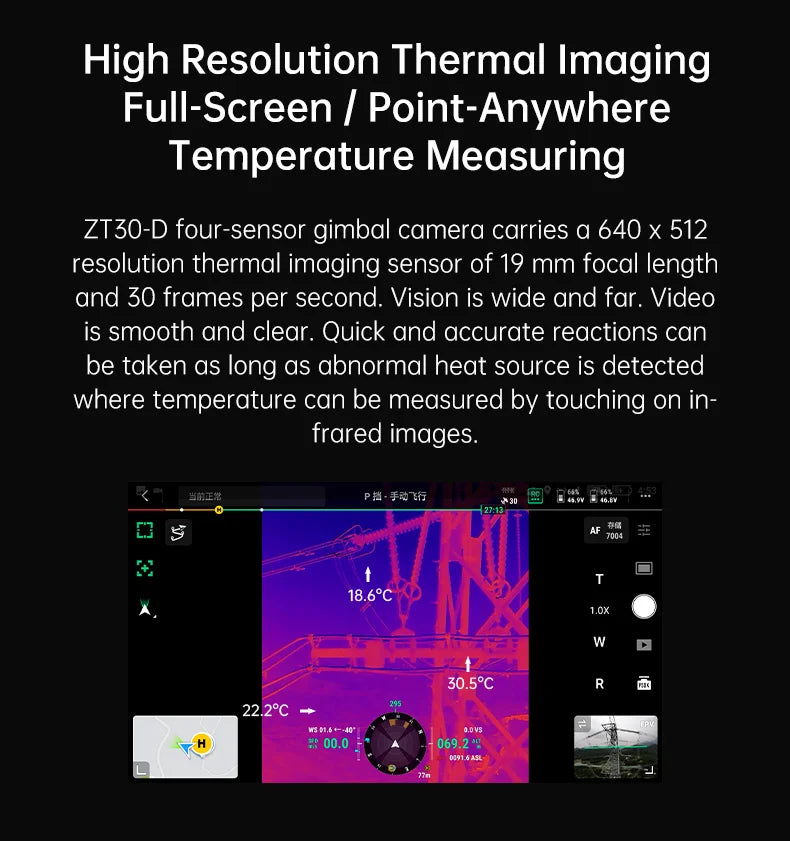 SIYI ZT30 AI 180x Quad-Light Pod Hybrid Light Varying Wide-Angle PTZ Mapping Four Sensors UAVs UGVs Drone Accessories DIY Camera