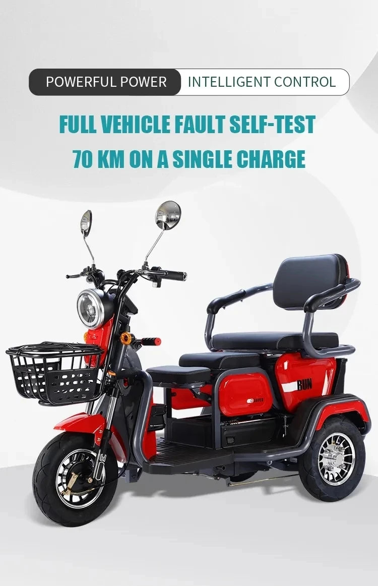 D185 New Three-wheeled Electric Bicycle Ticycle 48V/60V Three-wheeled Electric Motorcycle