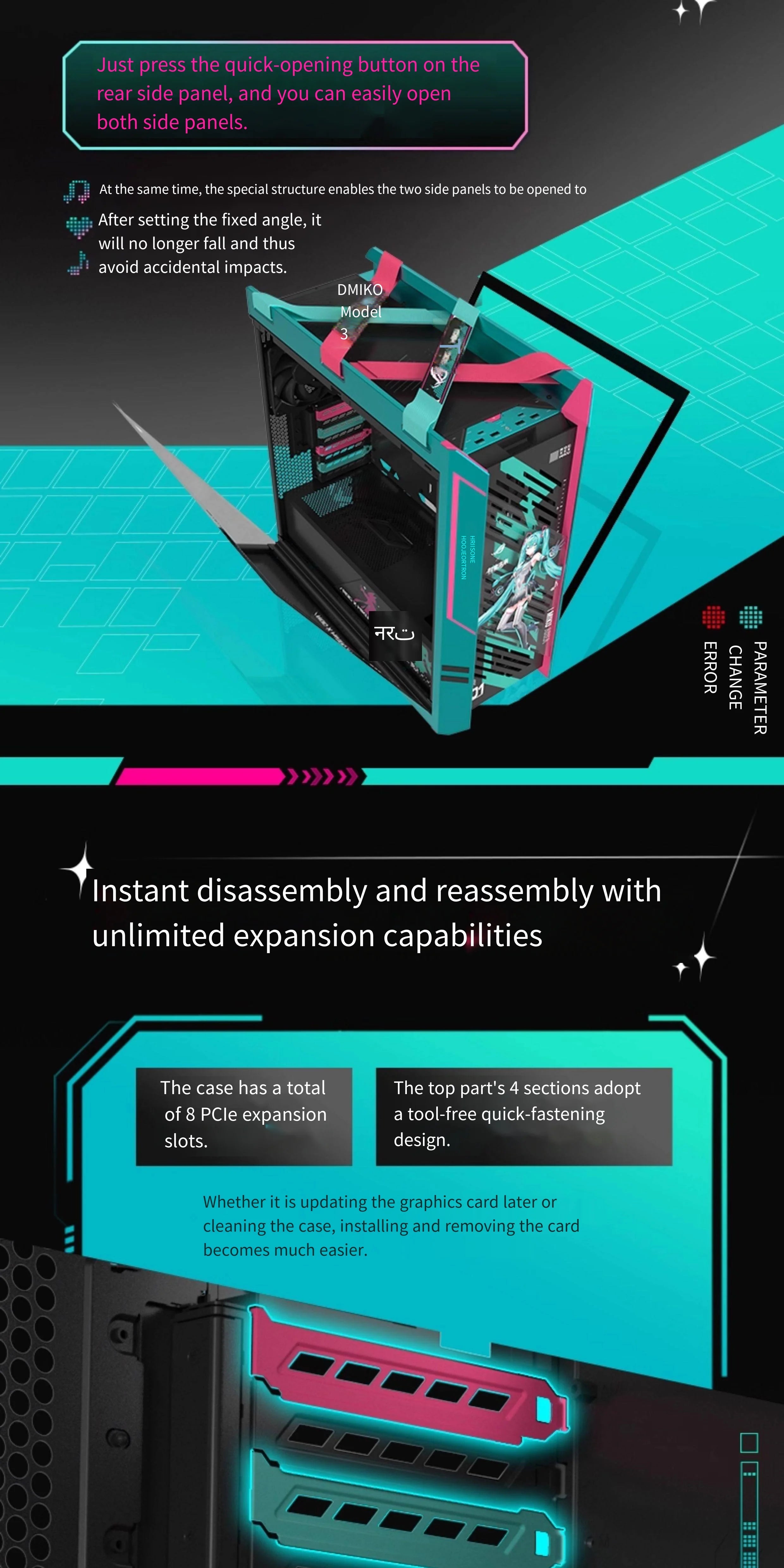 New ROG Strix Helios Gx601S ROJI Mid Tower Support 420mm Cooler ARGB for Gaming CASE Computer Case Only