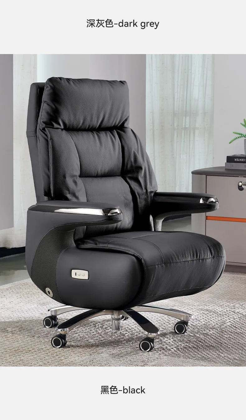 Luxury Electric Massage Executive Chair - Ergonomic Genuine Leather Gaming Office Desk Chair with Premium Design Furniture JT40