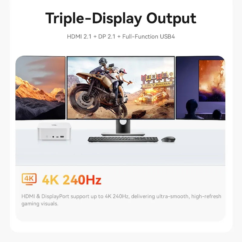 Beelink SER9 Pro AMD Ryzen AI 9 HX 370 / R7 H255 Powerful AI PC LPDDR5X 8000MHz Mini Gaming PC NVMe SSD Desktop Gamer Computer