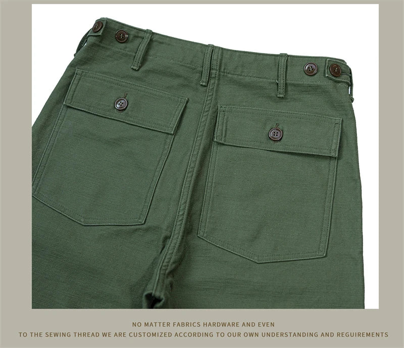 Red Tornado 15oz Heavyweight Cotton Sateen OG-107 Fatigue Pants Vintage Military Style Men's Casual Trousers