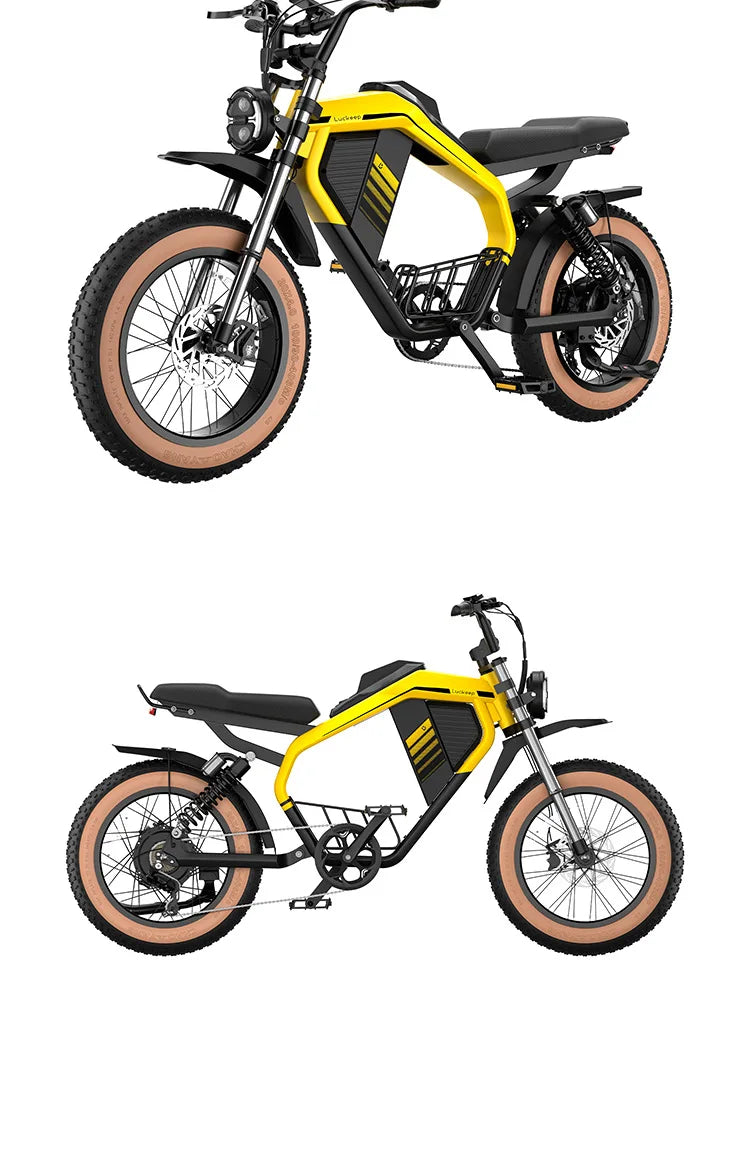 E-Bike 1500W Motor 52V20AH All-terrain Fully Suspended Off-road Motorcycle Electric Bike 20*4.0-inch Fat Tire  Electric Bicycle