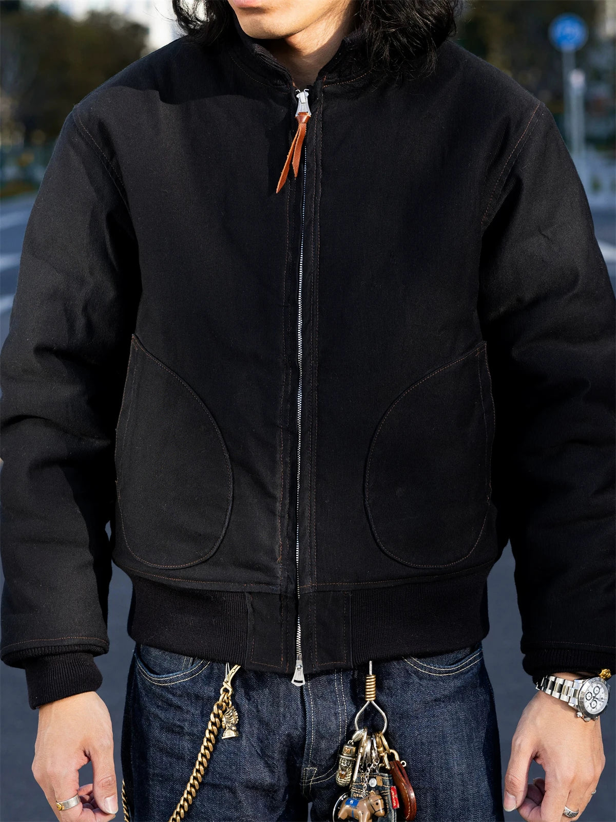 Red Tornado NAF-1168 Aviator Ground Crew Jacket Alpaca Lined WWII USN Flight Jacket Military Style Men's Outerwear N1 37J1