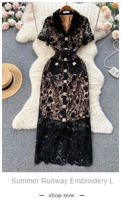 Women Casual Midi Shirt Dress Long Sleeve New Comings Fashion Design Cartoon Print Lady Streetwear Flower Vestidos Large Size
