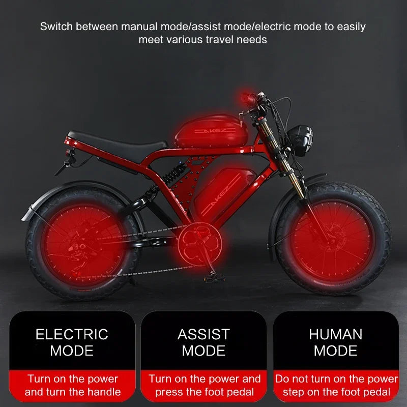 US Warehouse AKEZ 1500W 52V 55Ah Electric Bike, Aluminum Alloy Adult E-Bike, Wholesale Supply