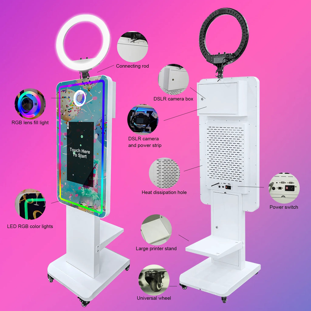 Magic Mirror Photobooth Machine LCD Touch Screen Wedding Party DSLR Selfie Photo Booth with Free Software