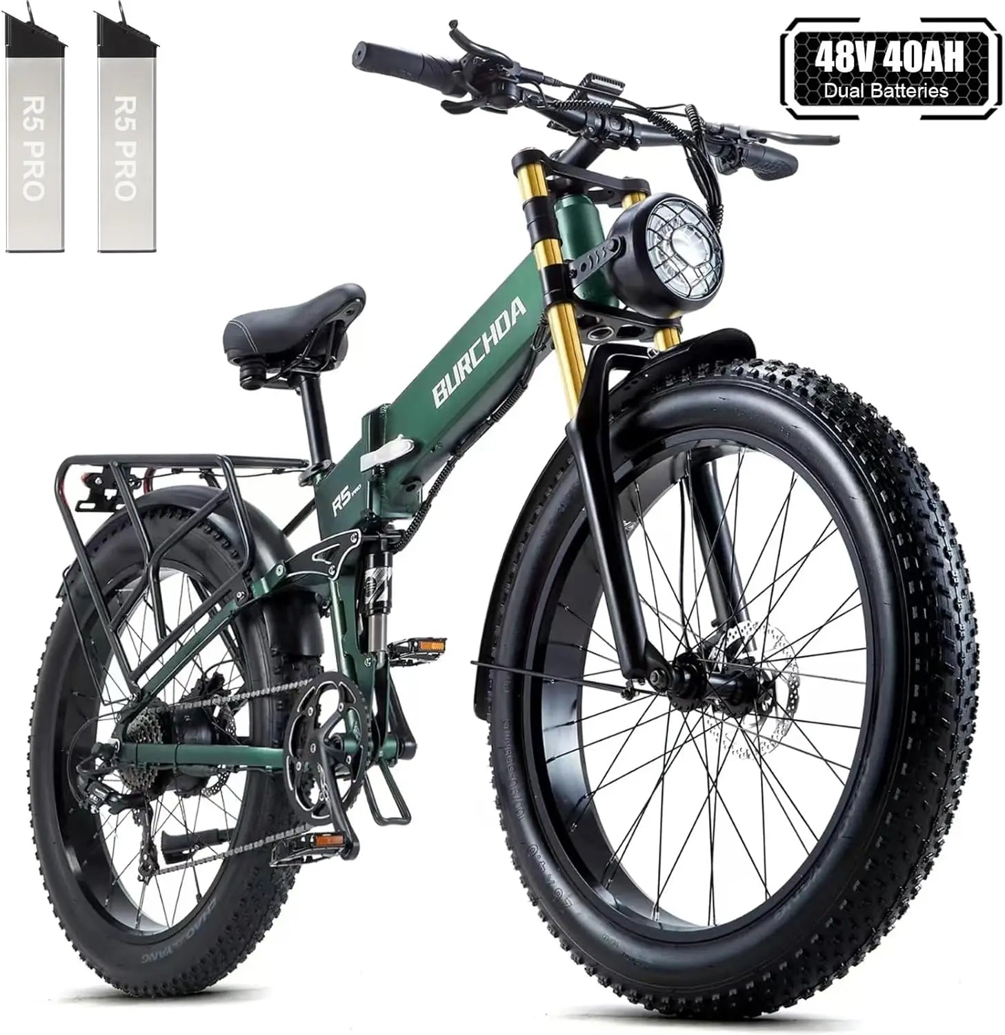 Electric Bike for Adults 1500W Peak 30 MPH E-Bike 65 Mile, 48V 20Ah Removable Battery, 26" Fat Tire Electric Dirt Bike, Full Sus