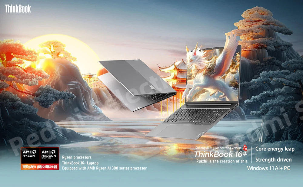 Lenovo Laptop ThinkBook 16+ 2024 AI Ryzen AI 9 365  RAM 32GB  1TB SSD AMD Radeon 880M 16-inch 3.2K LED 165Hz Screen Notebook Pc