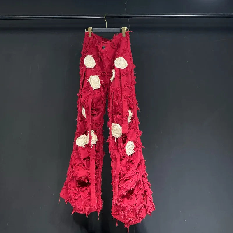HKSH Original Niche Design Spring Summer Men Floral Casual Pants Simple Light Luxury Waste Land Women Chic Ins Punk Vibe HK22699