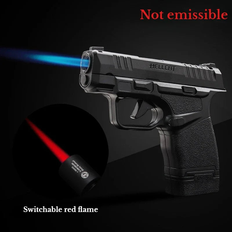 Personalized Lighter Outdoor Windproof Double Flame Gun Lighter Metal Inflatable Cigarette Accessories Men's Cigarette Lighter