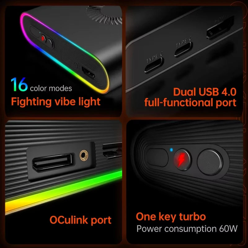 OneX M1 Mini PC Intel Ultra 9 185H Pocket Gaming Desktop Windows 11 RGB WiFi BT Office Home HTPC Portable Small Computer Host