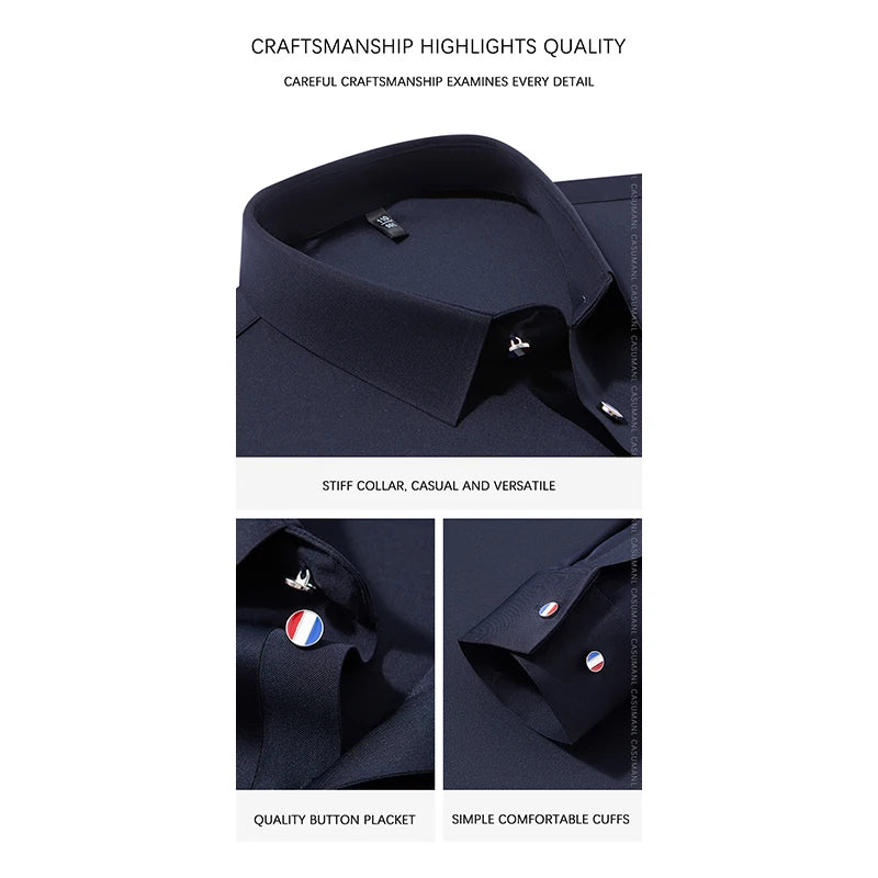BROWON 2025 Spring Autumn Casual Work Tops Man Tshirt Long Sleeve Solid Color Soft Elegant Business Mulberry Silk T Shirt Man