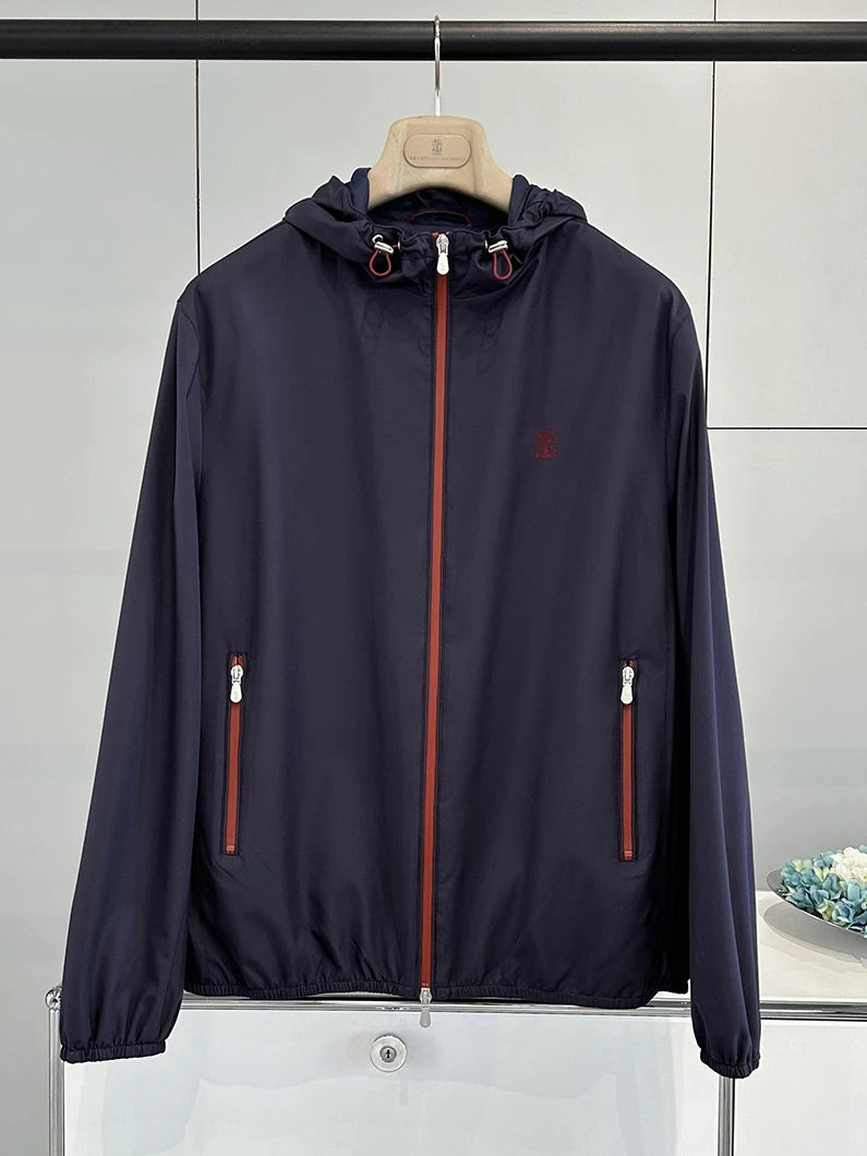 ALIN BC Top Line Microfiber Lightweight Tech Fabric Casual Men's Hooded Spring Autumn Jacket Outerwear Standard Fit Long Sleeve