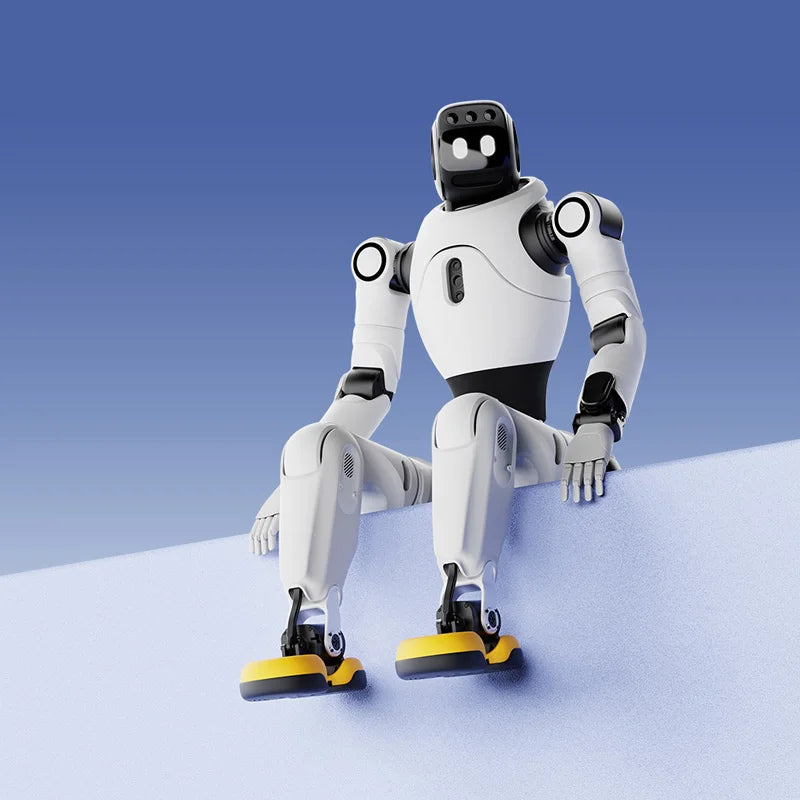 Humanoid robot with hot swappable 500Wh battery and optional charging station for continuous daily operation