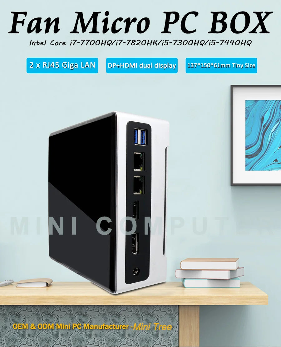 Mini PC Intel Core I7 10870H 10th Dual Lan HD DP1.2 Windows 10 Home Office Business Gaming Desktop Computer 16G DDR4 1TB NVME