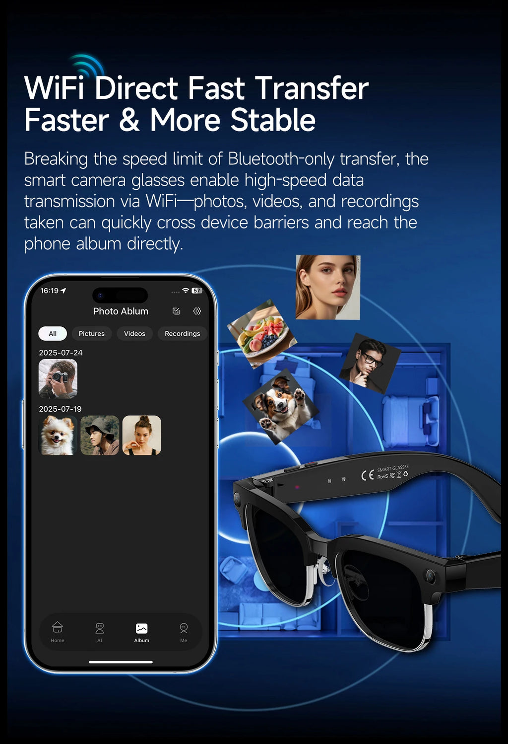 2026 New 8K HD AI Smart Glasses Men Chat GPT 800MP Camera Bluetooth Call AI Translation Voice Assistant Control Sunglasses Wome