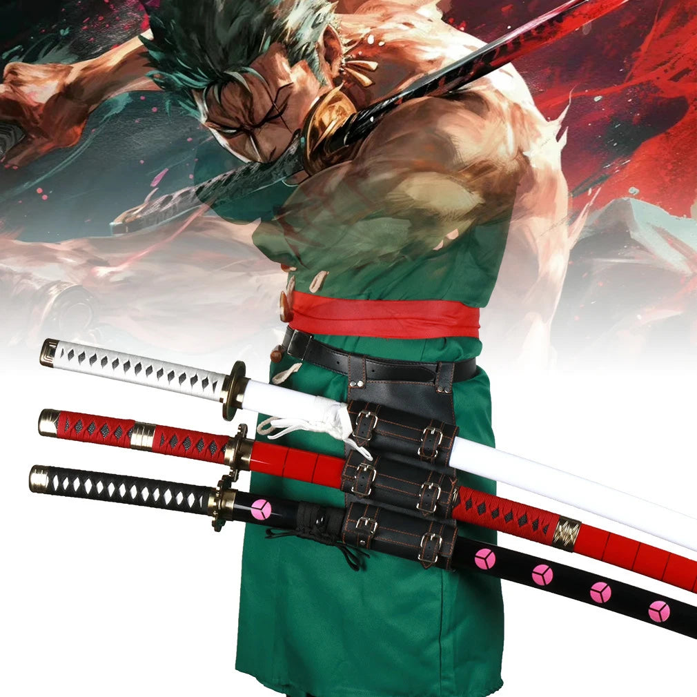 40incn Roronoa Zoro Katana Ninja Knife Sword Anime Cosplay Costume Zoro Real Size Japanese Katana Original Samurai Sabre Gift