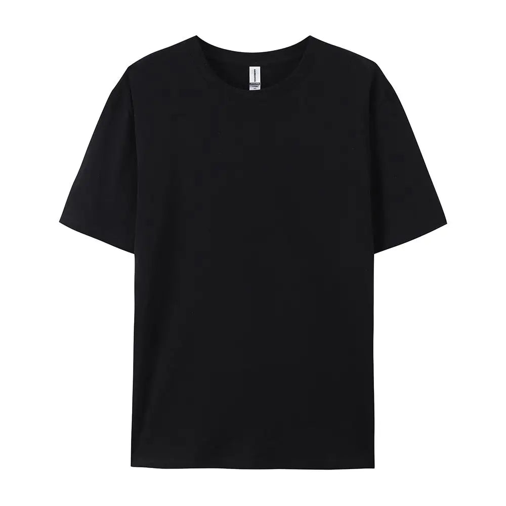 100% Cotton Solid Color T-Shirts Men Woman Short Sleeve Fashion Brand Trend Casual Soft Clothing Tees Breathable Summer Tops