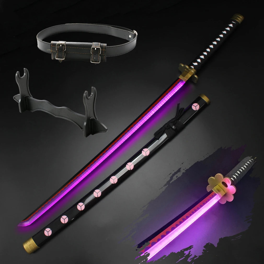 104cm / 41" Roronoa Zoro Katana LED Luminous Sword Role-Playing  Shusui Enma Kitetsu With Sword Holder And Belt