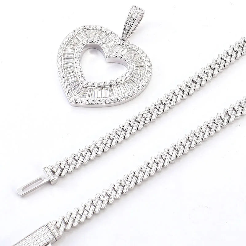 Provence Hip Hop Necklace for Men Moissanite Pendant for Women 18 Inch S925 Miami Rocky Drop Necklace Custom Jewelry