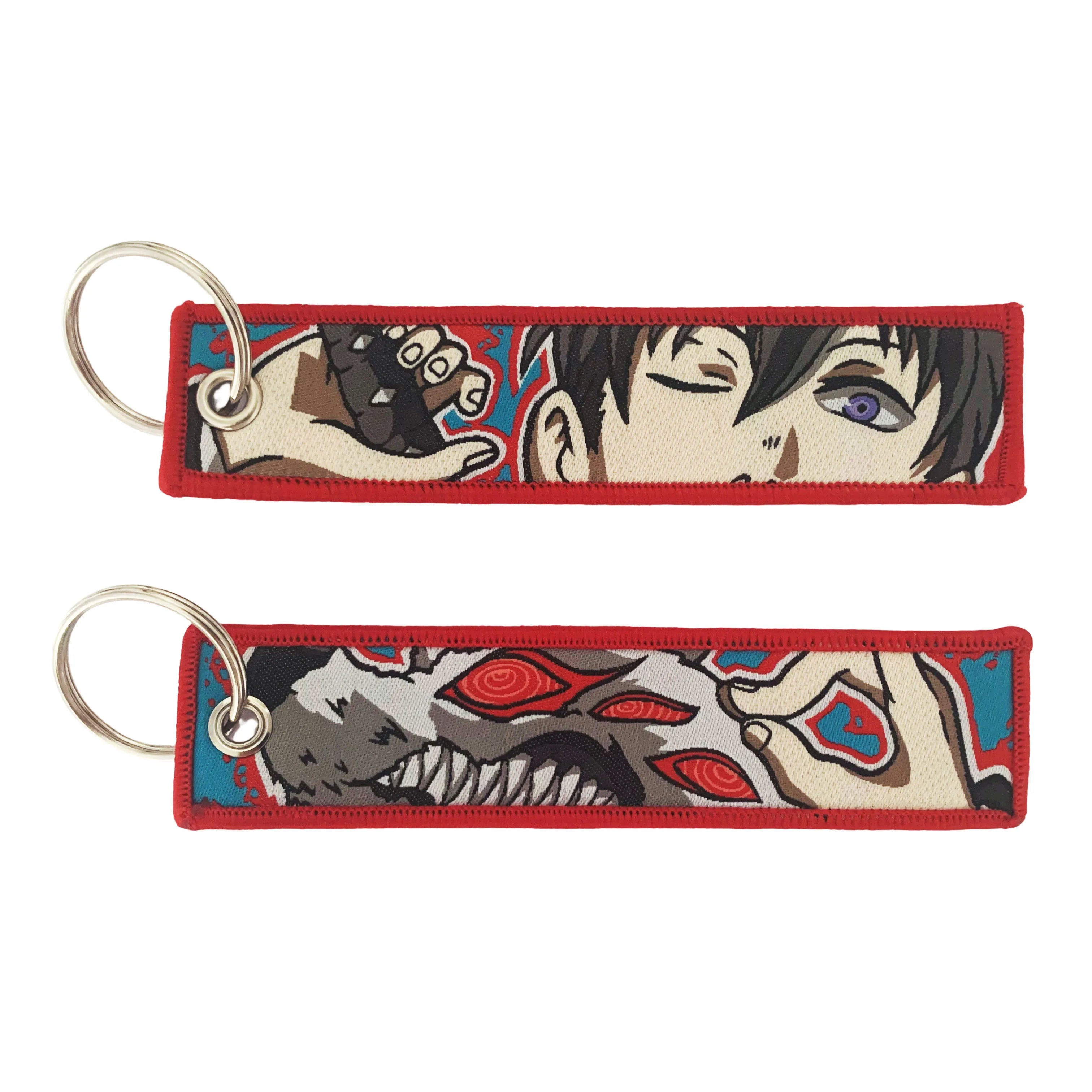Anime embroidery Key Jet Tag Key chain Cartoon Keychains Key Ring Holder Pendant Gift Wholesale keychain accessories Key