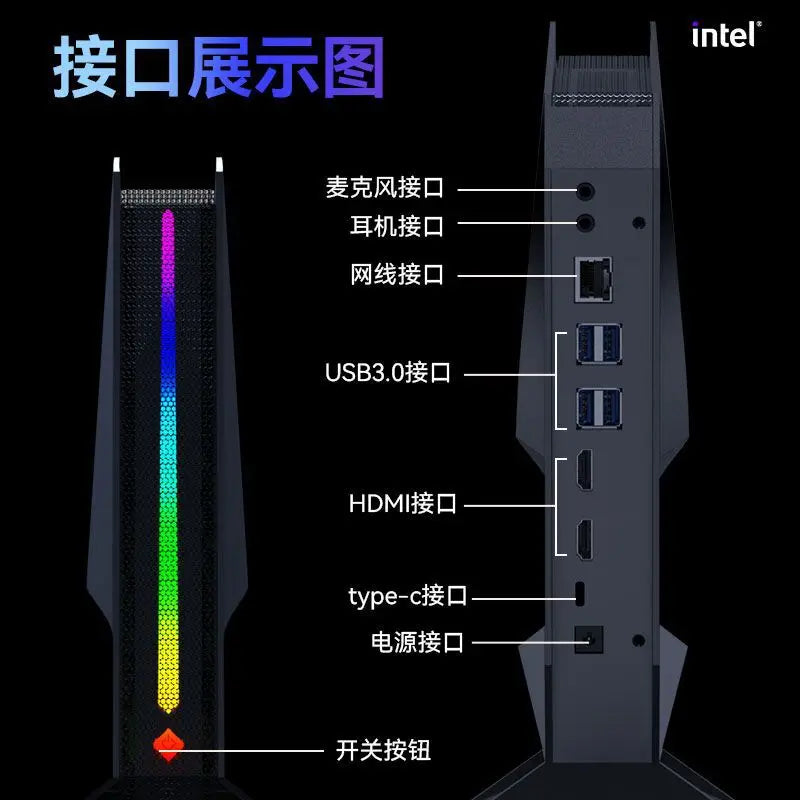 Gaming Pc I9 12900H RTX4060 64GB DDR4 2TB NVME SSD Mini Pc Gamer Pc Game Minipc Mini Desktop Computer