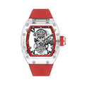 CRONUSART Men Tourbillon Watch Luxury Tonneau Automatic Mechanical Wristwatch Sapphire Case Luminous Fluororubber Strap Skeleton