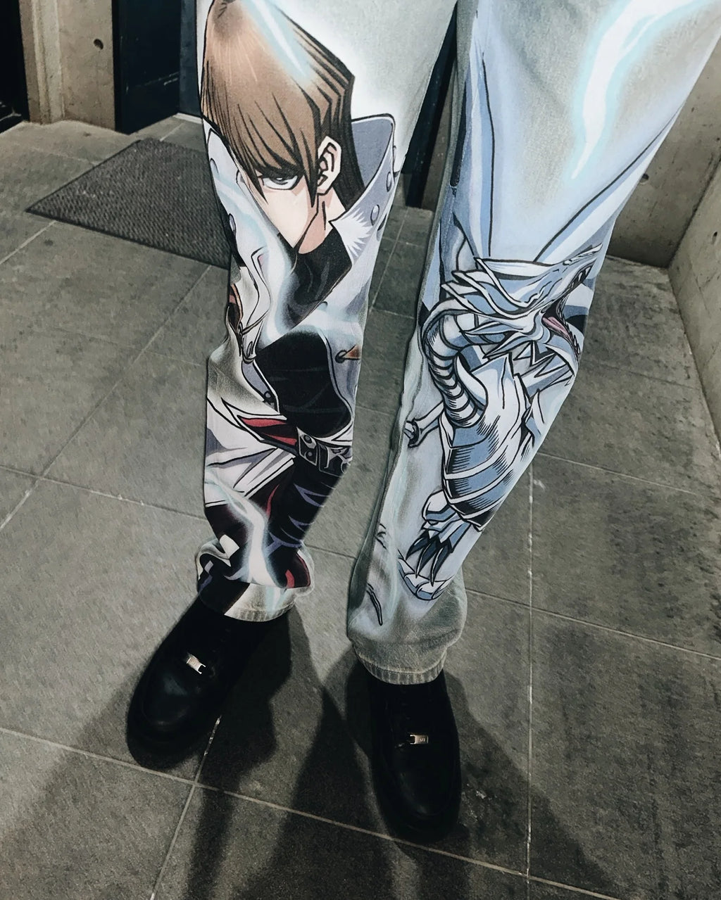 Yu-Gi-Oh Y2k Pants Kaiba Print Baggy Jeans Men Elastic Waist Streetwear 2000s Joggings Casual Pants Gym Trousers Men Clothing
