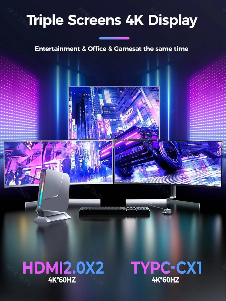 Mini PC Gamer 13th Gen InteI i9 13900H 12900H RTX4060 8G i7 12700H RTX3050 8G PCIE4.0 2xDDR5 Win11 Desktop Computer 3x4K WiFi6