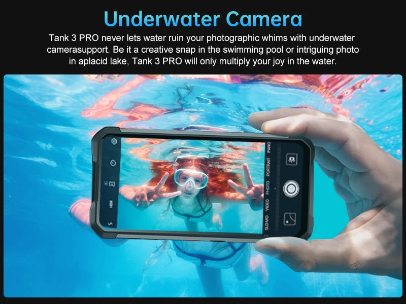 Unihertz Tank 3 Pro 8849 Rugged 5G Phone with 100 Lumens Projector Android 14 32GB 512GB 23800mAh Waterproof Phone WIFI 6 NFC