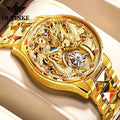 100% Golden Dragon OUPINKE 3176 True Tourbillon Watch Brand Luxury Tungsten Steel Men Automatic Mechanical Watch Reloj Hombre