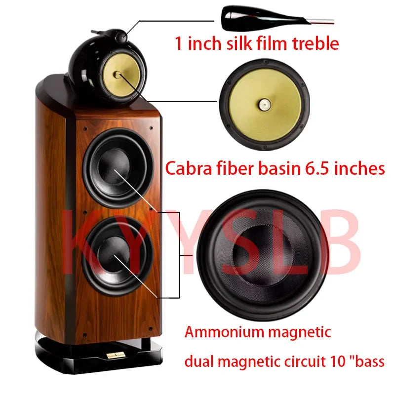 10 Inch M10 Three Way 4 Unit Double Woofer Hifi Speaker Hi-end Floor Speaker Large Home Theater System 300W 8 Ohm