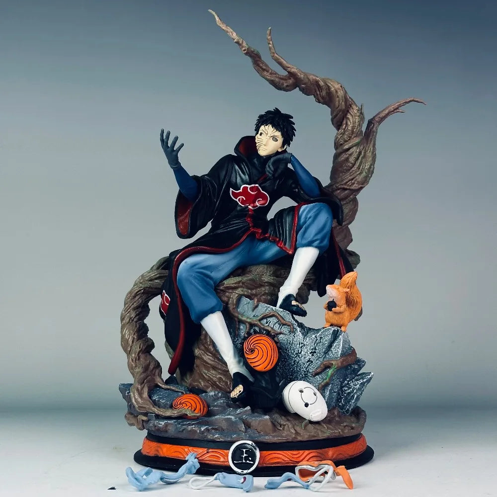 32cm Naruto Anime Uchiha Obito Replaceable Head PVC Action Figures Collection Model Toys Gifts