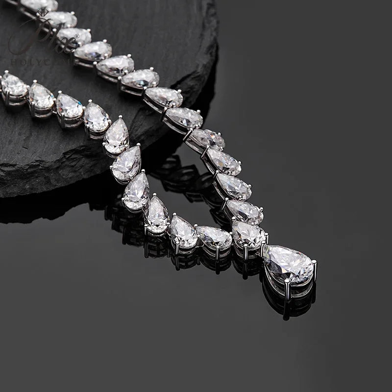 Hip-Hop Tennis Necklace Moissanite Solid 925 Sterling Silver  With GRA D Color for Woman Men Party Anniversary Wedding Jewelry