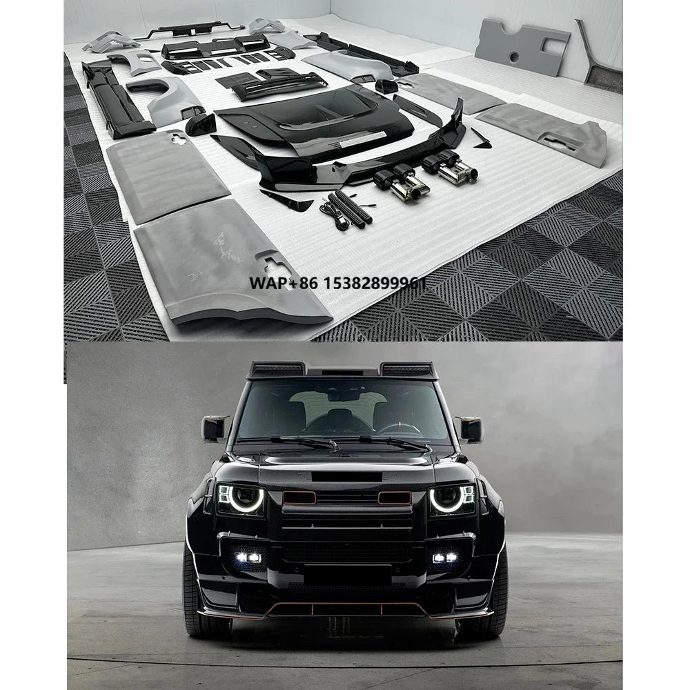 For Defender Upgrade MSY Style Carbon Fiber Body Kit with Front Lip Diffuser Spoiler Wheel Car Accessories