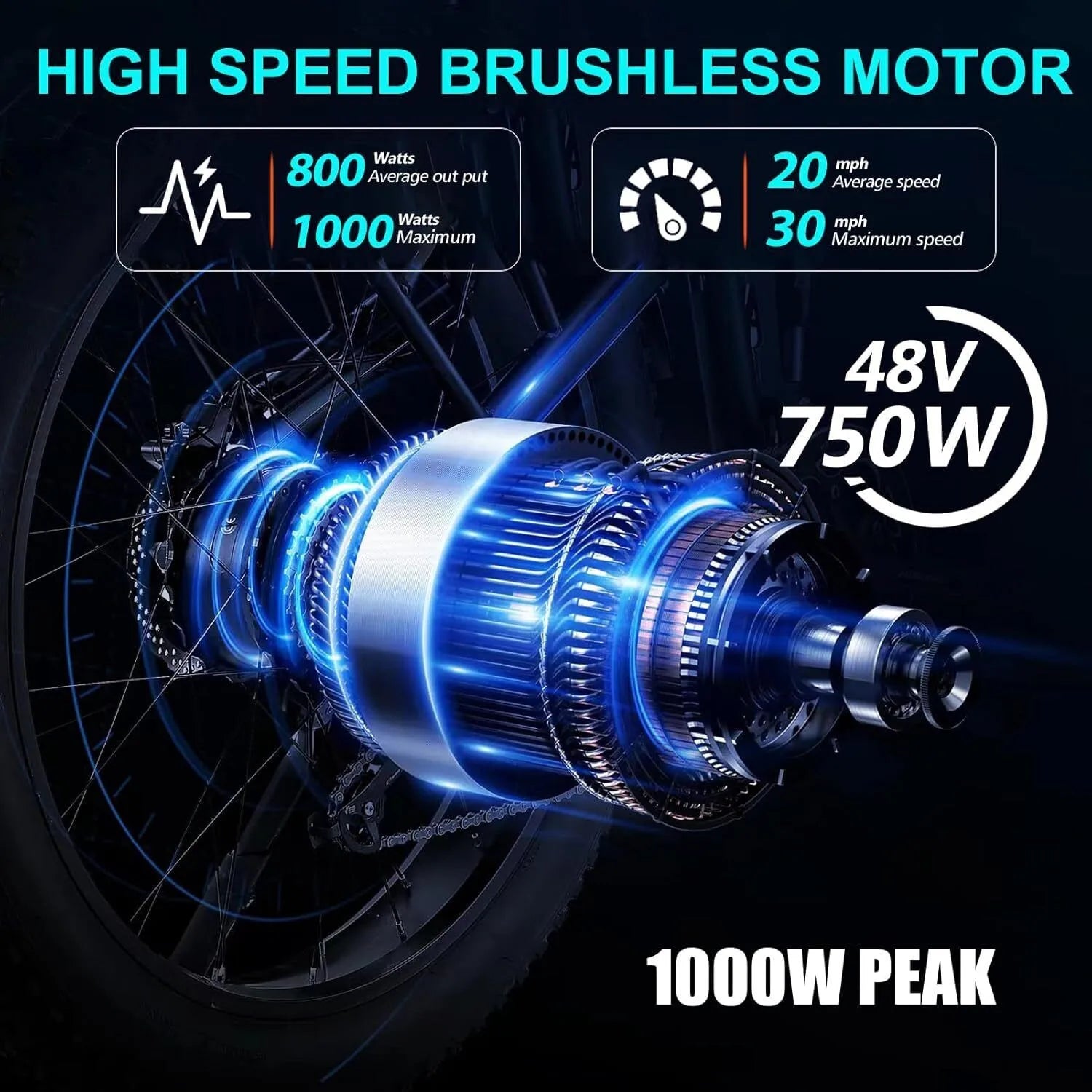 26" Electric Bike 1000W E-Bike For Adults & 2 Battery Bicycle  28mph Fat Tyre