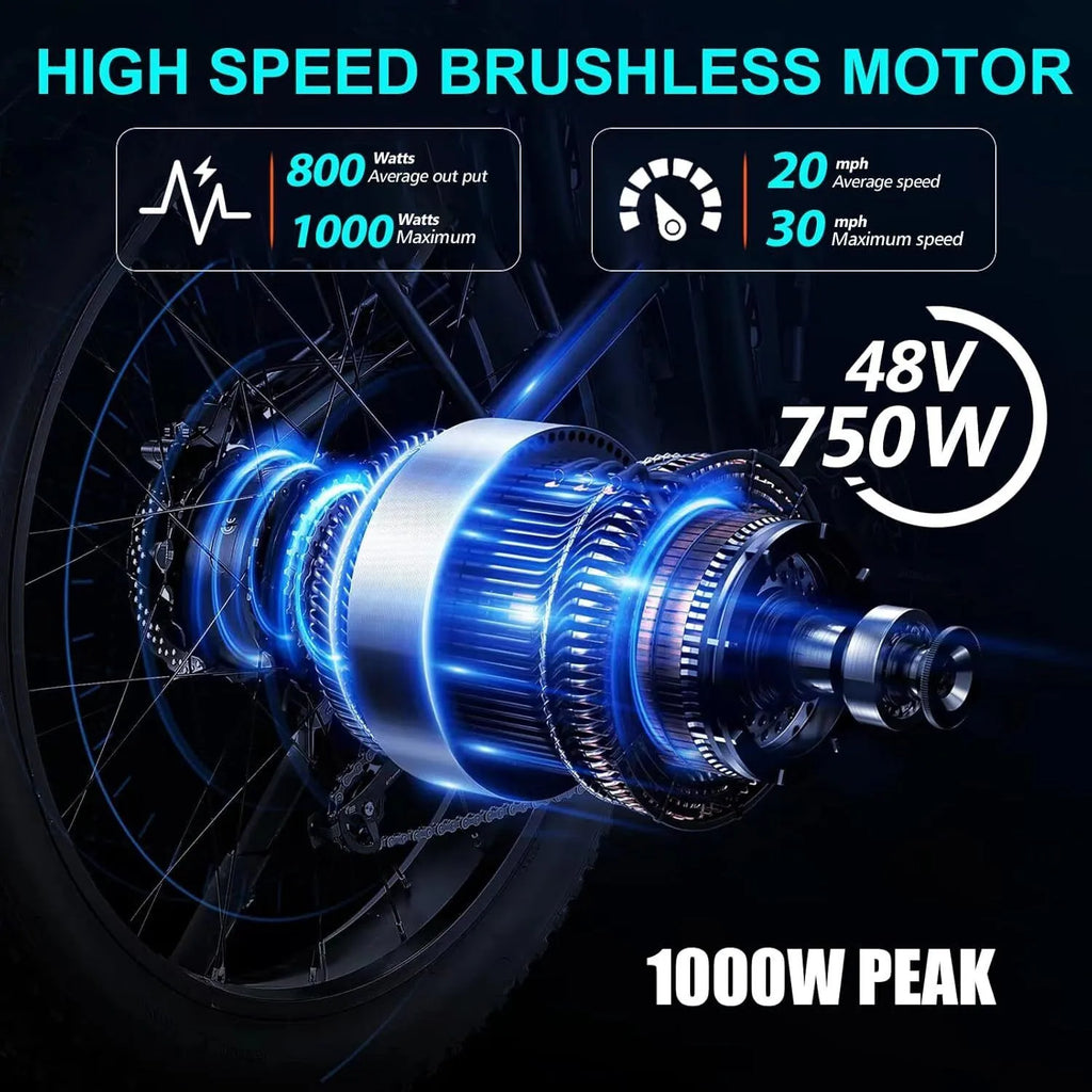 26" Electric Bike 1000W E-Bike For Adults & 2 Battery Bicycle  28mph Fat Tyre