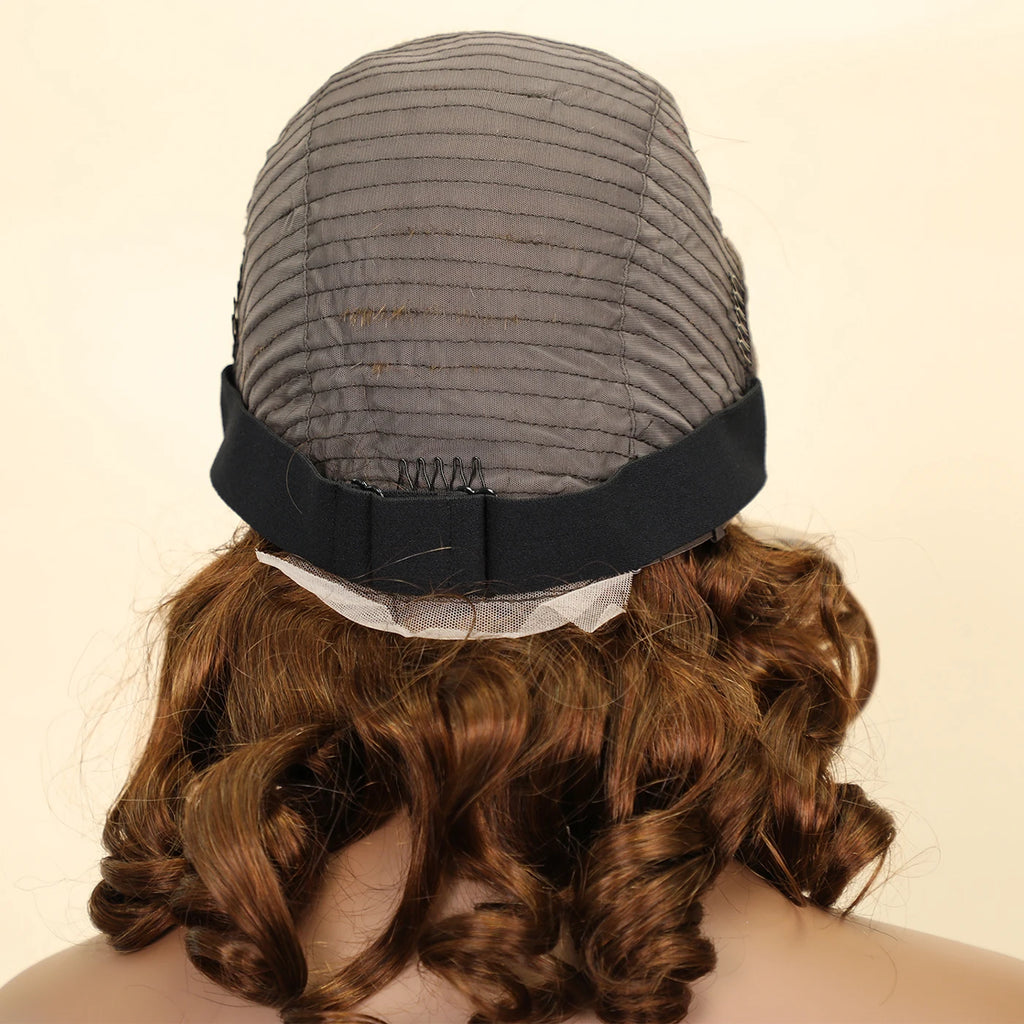 Romance Wave 13x4 Lace Frontal Human Hair Wig #4 Brown Colored Loose Wavy Transparent Lace Front Wigs For Black Women PrePlucked