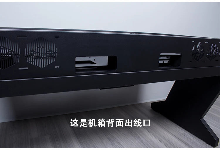 btooer Computer Case All-in-One Desk Cool Sci-fi Water Cooling Irregular Built-in Fully Transparent Large Case E-sports