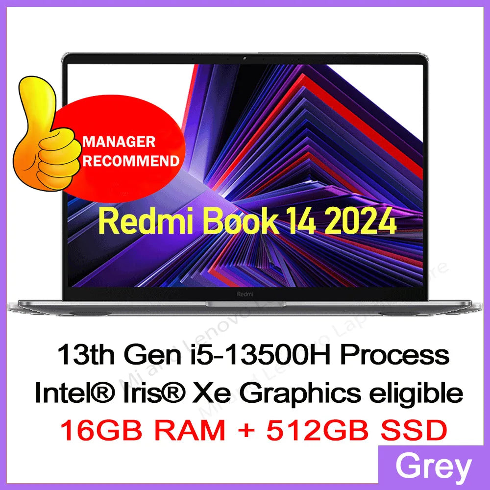 Xiaomi Redmi Book 14 2024 New 13500H 16G 512G 2.8K 120Hz 14'' Screen
