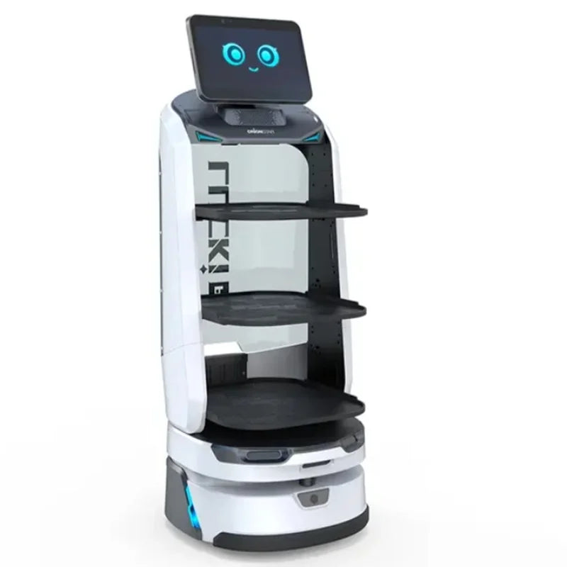Customized Amy Humanoid AI Robot Waiter for Restaurant / Coffee Shop Automatic Walk and Talk Meal Delivery Robot