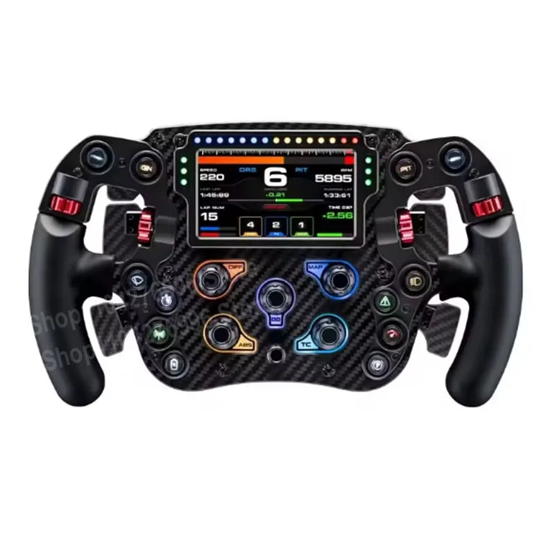 PC Formula Steering Wheel Racing Simulator Steering Wheel Carbon Fiber Steering Wheel with 4.3" Display For Simagic FX PRO