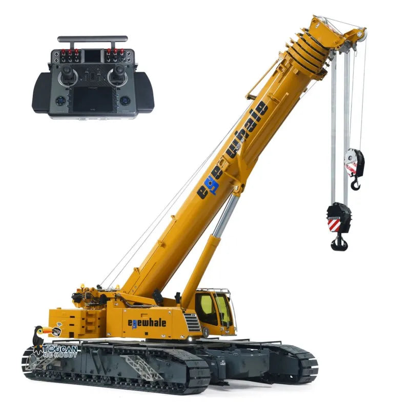 D1220 1:14 Hydraulic Remote Control Telescopic Crawler Crane Heavy Duty RC Cranes Cars Tracked Construction Truck Models