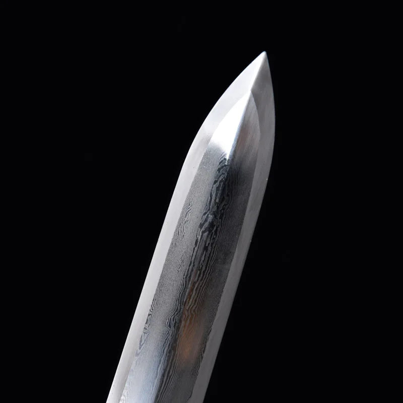 Premium Chinese Han Sword Folded Steel Damascus Blade Sharp Real Full Size Rayskin Scabbard Ready Battle Kongfu Dragon Katanas