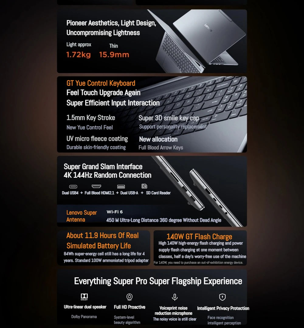 【2025 New】Lenovo Xiaoxin Pro 16 GT AI7-350/860M AI9-365/880M 32G+1TB 16inch 2.8K 120Hz OLED Screen