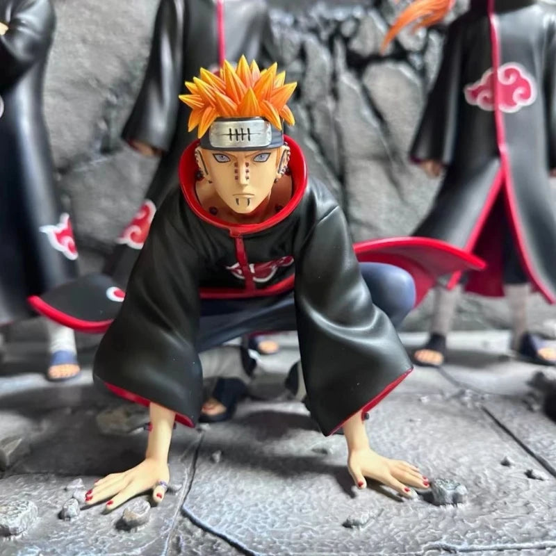37cm Naruto Akatsuki Figure 6 Pcs/Set Uchiha Itachi Madara Konan Hidan Ninja Super Anime Scene Figurine Decoration Model Toys