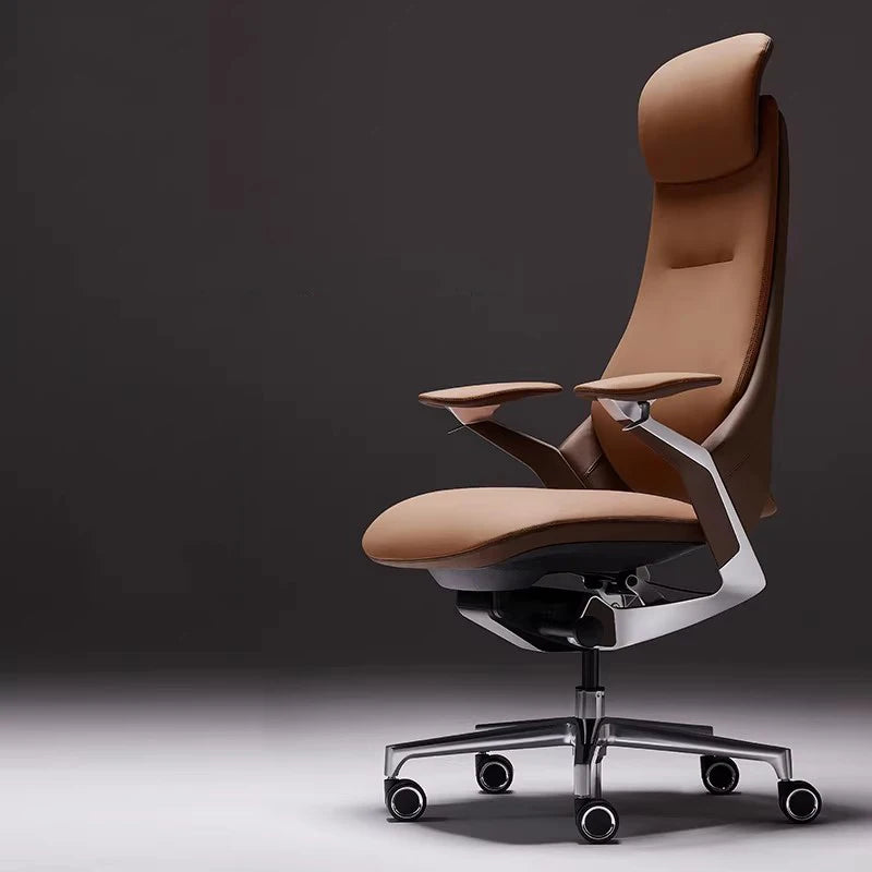 Computer Relaxing Office Chair Ergonomic Mobile Wheels Leather Office Chair Backrest Modern Sillas De Oficina Library Furniture