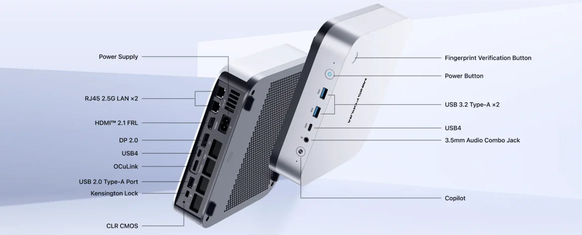 MINISFORUM AI X1 Pro-470 Mini PC with AMD Ryzen AI 9 HX470, 12C/24T, USB4, OCulink, Triple M.2 PCIe4 SSD, WiFi 7, 2.5G LAN